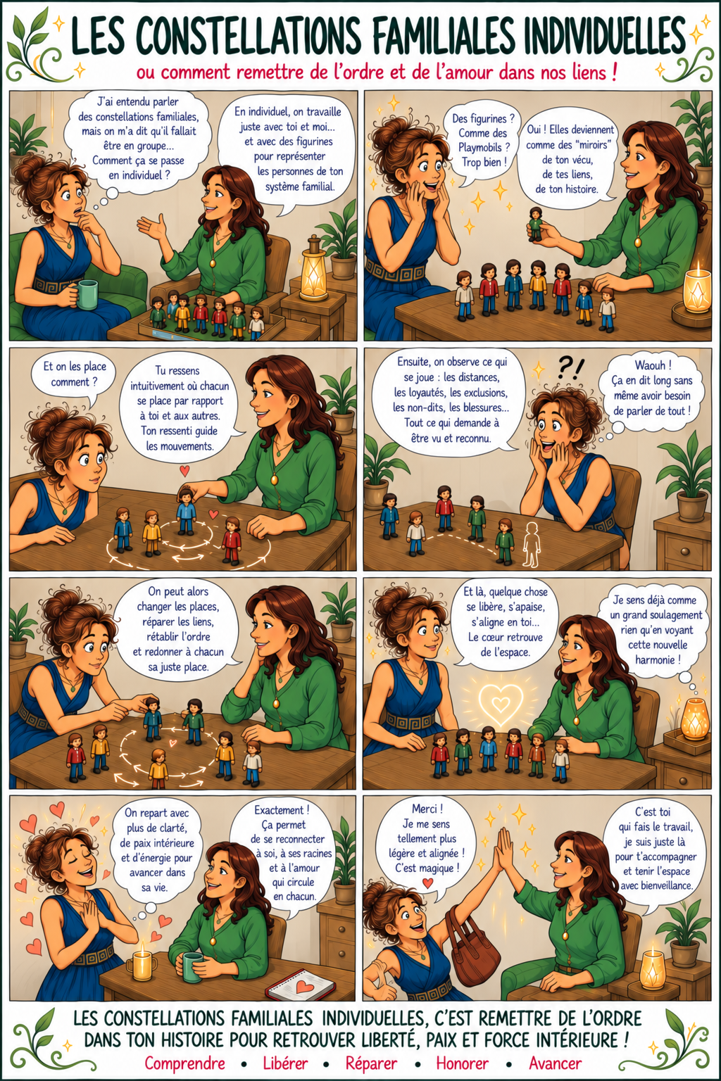 BD expliquant les constellations familiales individuelles et leur fonctionnement